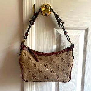 Dooney & Bourke Medium canvas & leather logo hobo bag